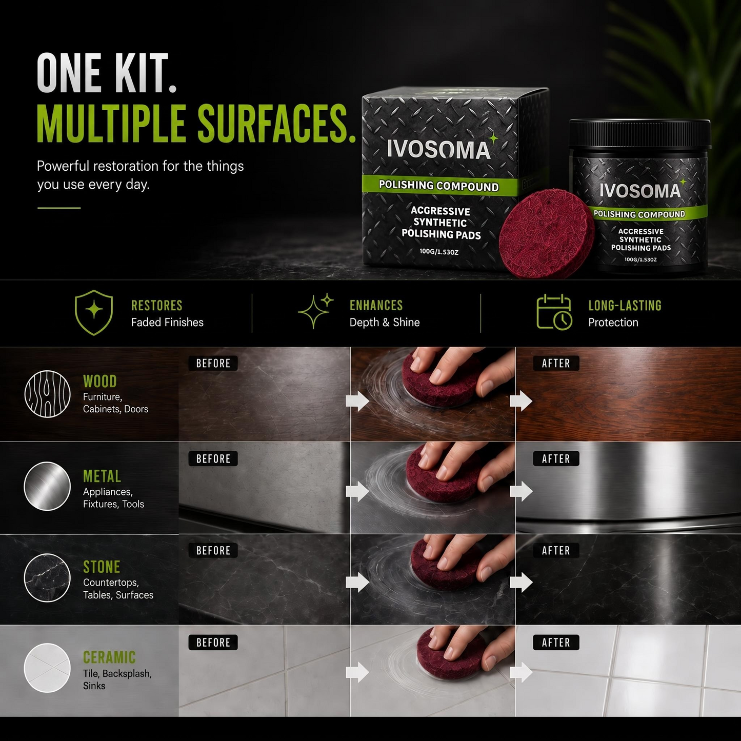 š Last Day 50% OFF! IvosomaĀ® All-in-One Surface Restoration Polish with Pad