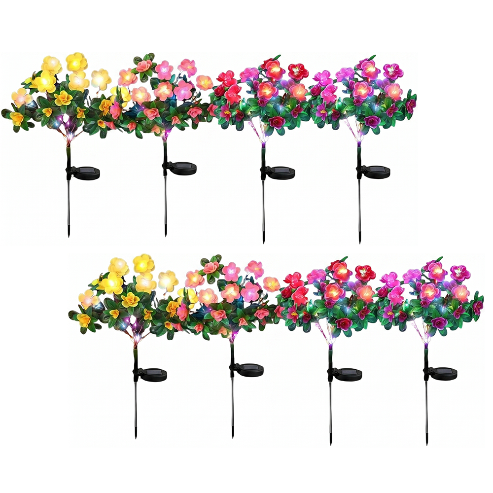 Solar Azalea Flower Lights🌺IP65 Waterproof🪦for Grave Garden Decor Memorial Cemetery Lights