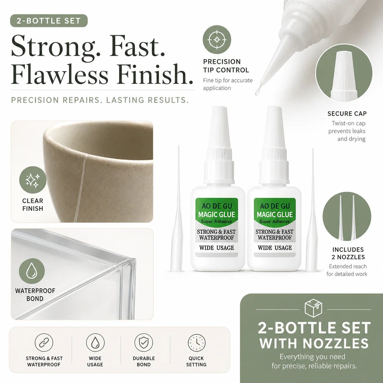 ⚡Ivosoma® Fast-Setting Super Glue Kit – 4 × 20mL Per Set