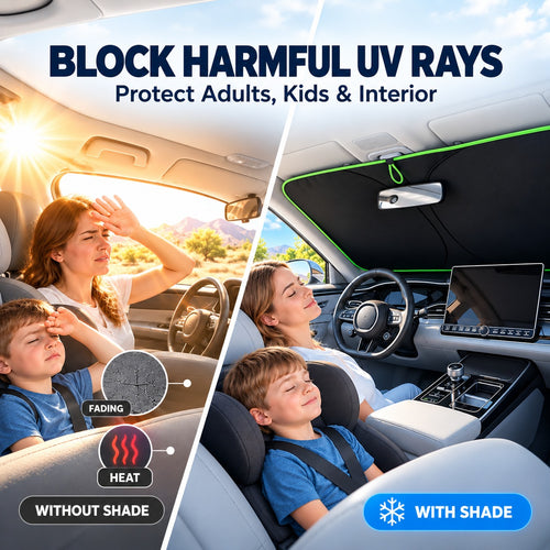 ⏳ FINAL 24 HOURS · 50% OFF🚗 Twist-Fold Windshield Sunshade – Quick Coverage And Compact Storage