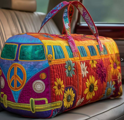 💞LAST DAY 50% OFF ✨Larnto® Hippie Journey Quilted Duffle Bag