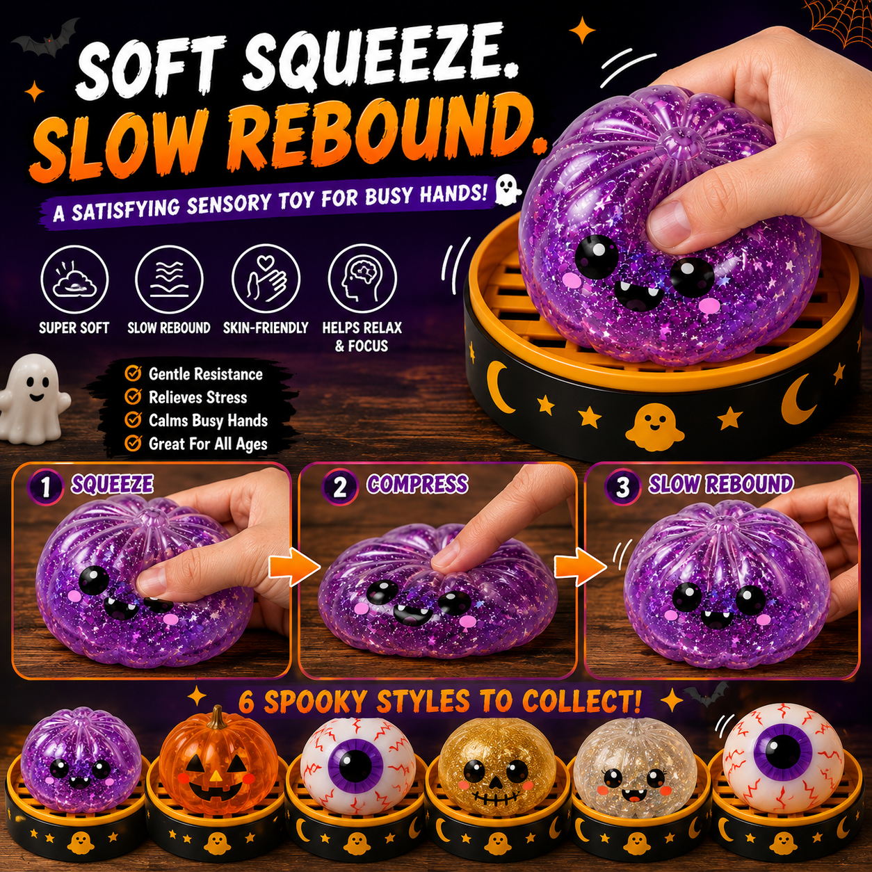 🔥70% OFF TODAY🎃 Halloween Steamed Bun Squishy Mystery Box Toy