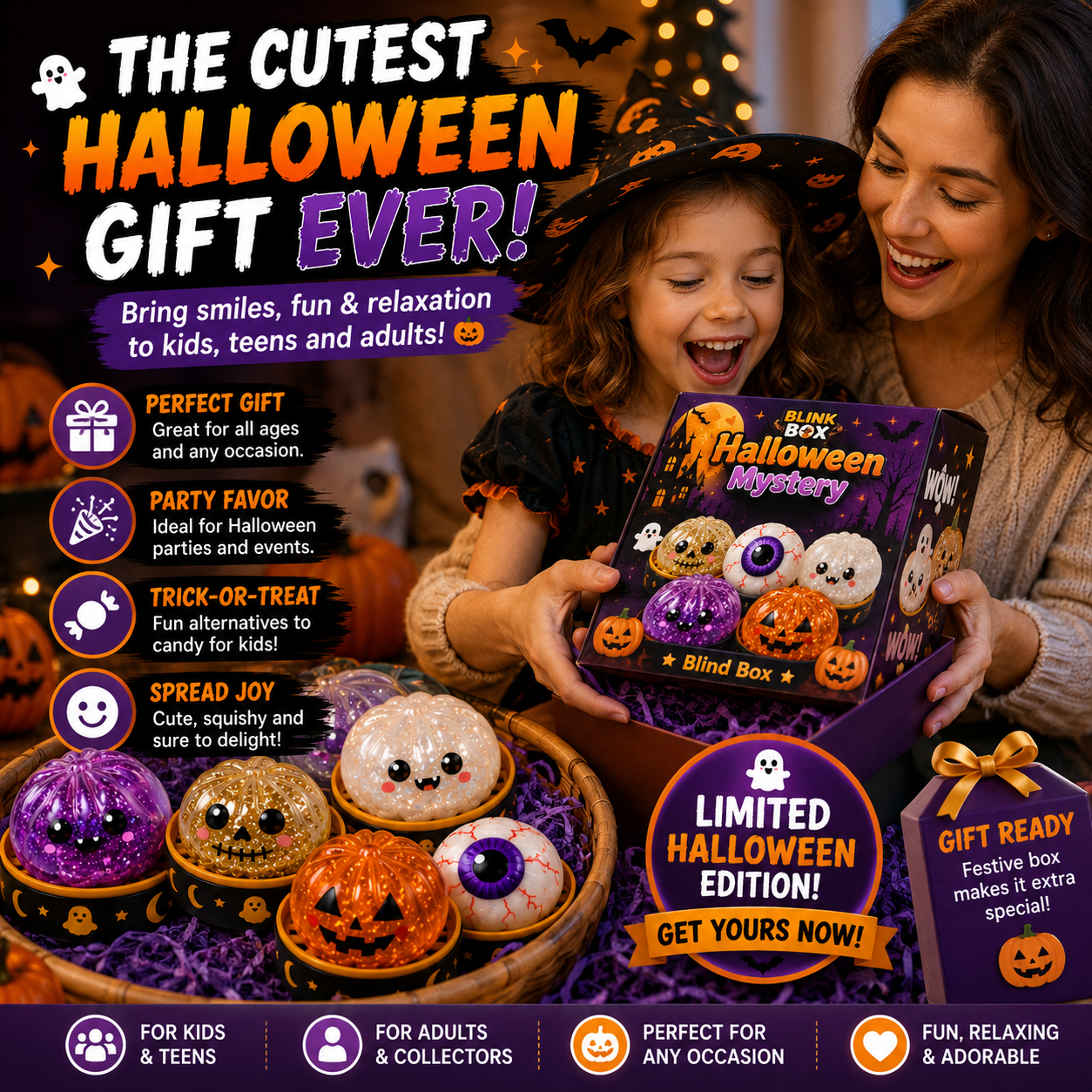 🔥70% OFF TODAY🎃 Halloween Steamed Bun Squishy Mystery Box Toy