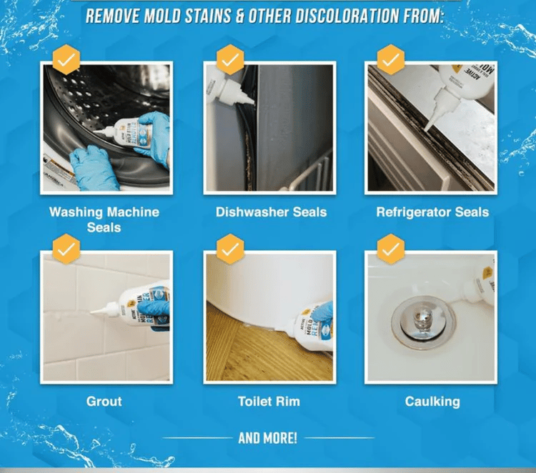 🔥LIMITED SALE 50% OFF!!💥IVOSOMA® Mold Remover Gel with Scrub Brush – Heavy Duty Mildew Stain Cleaner for Washer Gasket, Shower Caulk, Tile Grout & Bathroom