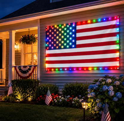 🔥75% Off Sale on July 4-Solar American Flag Lights Outdoor
