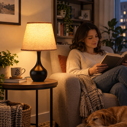 Seealle 16.1-Inch 3-Way Dimmable Touch Table Lamp