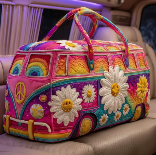 💞LAST DAY 50% OFF ✨Larnto® Hippie Journey Quilted Duffle Bag