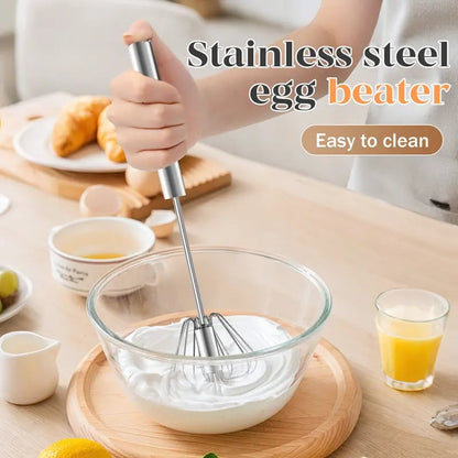 🎉LAST DAY 50% OFF ✨IVOSOMA®Stainless Steel Hand-Push Rotary Whisk – Effortless Mixing in Seconds!