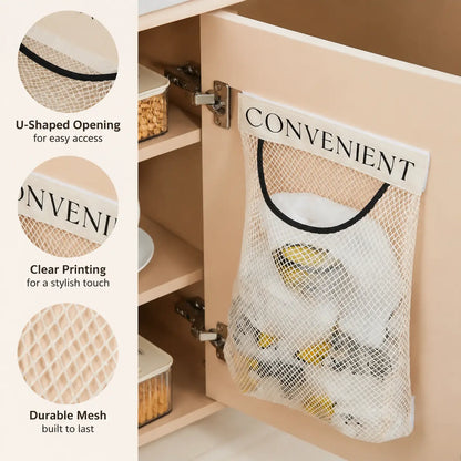 🛒Grocery Garbage Bag Holder Trash Bag Dispenser Sticky Wall Mounted Mesh