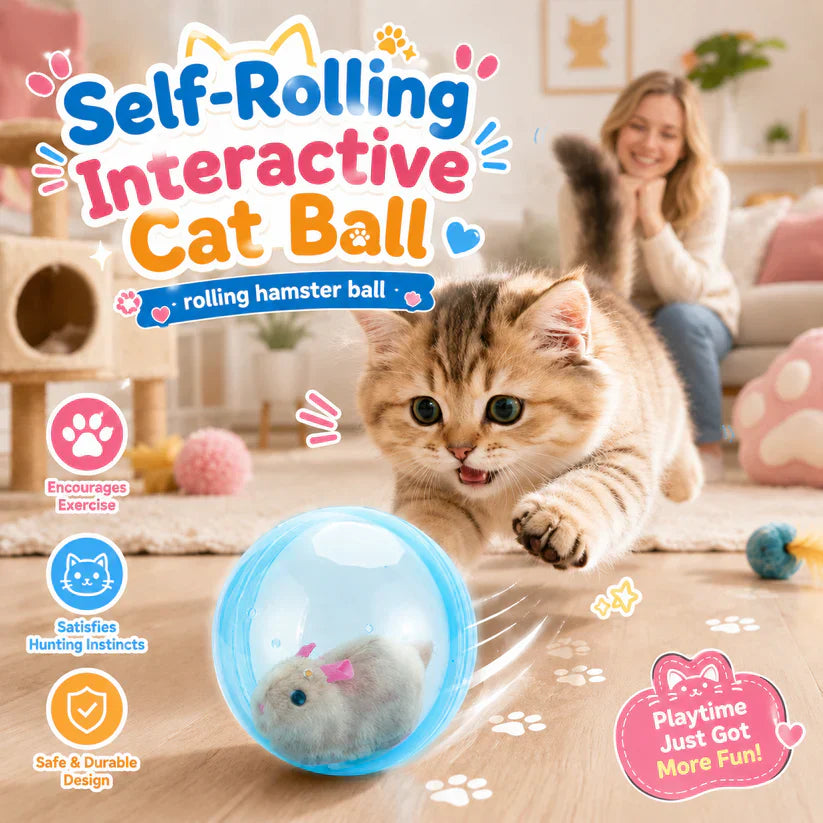 🔥LAST DAY 50% OFF ✨IVOSOMA® Self-Rolling Interactive Cat Ball