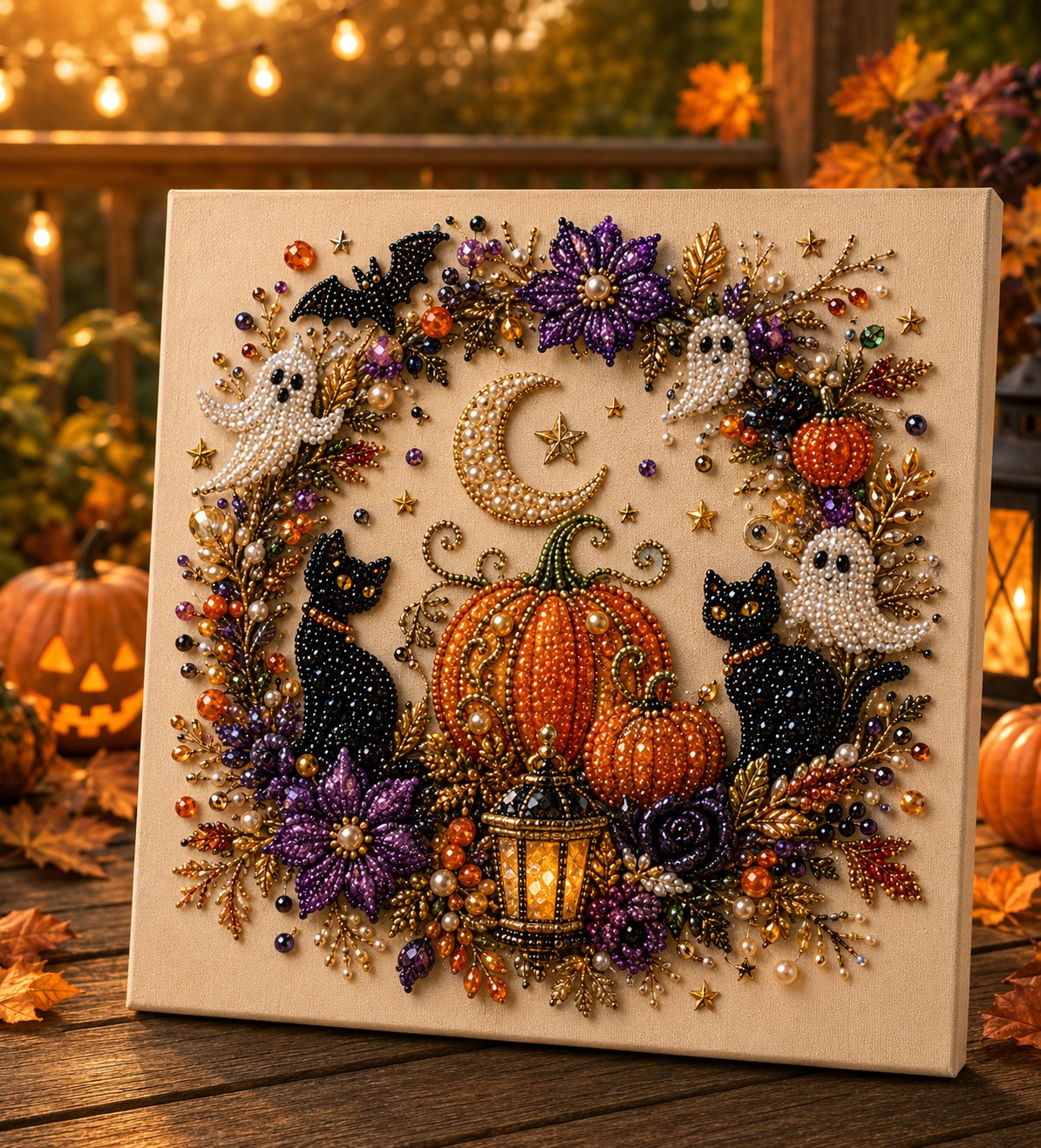 💥 Last Day 50% OFF – 👻✨IVOSOMA® Halloween Pearl Art DIY Kit – Turn Tiny Pearls into Spooky-Cute Magic
