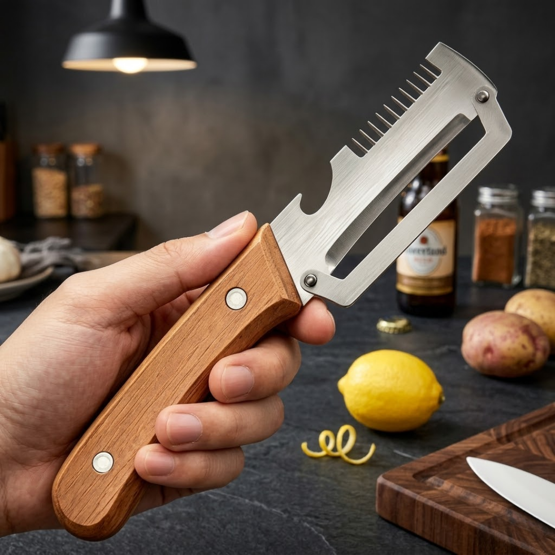 🔥💞LAST DAY 75% OFF ✨3-in-1 Stainless Steel Vegetable Peeler with Wooden Handle & Bottle Opener upsell