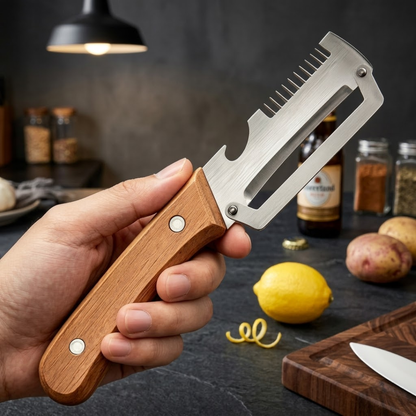 🔥💞LAST DAY 75% OFF ✨3-in-1 Stainless Steel Vegetable Peeler with Wooden Handle & Bottle Opener upsell