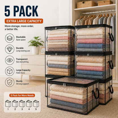 🎁💞LAST DAY 50% OFF ✨📦Ivosoma®Large Heavy-Duty Thick Plastic Clear Storage