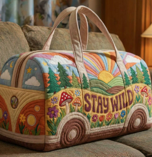💞LAST DAY 50% OFF ✨Larnto® Hippie Journey Quilted Duffle Bag