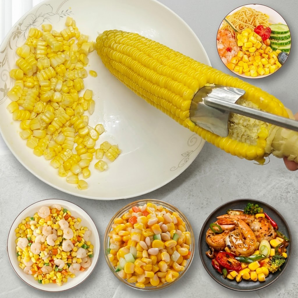 Navozilo® Stainless Steel Corn Peeler – Premium Kernel Stripping Tool