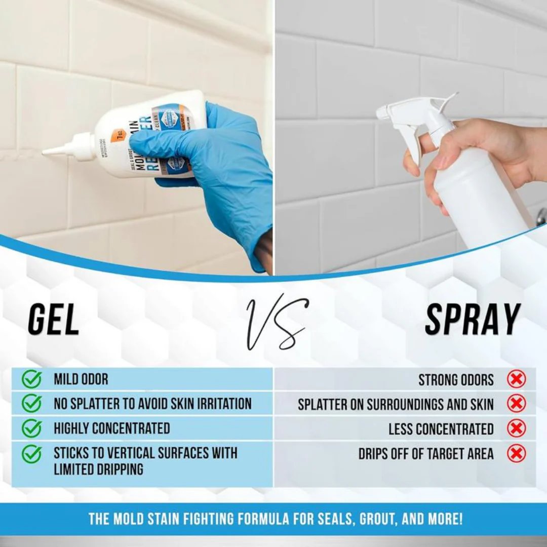 🔥LIMITED SALE 50% OFF!!💥IVOSOMA® Mold Remover Gel with Scrub Brush – Heavy Duty Mildew Stain Cleaner for Washer Gasket, Shower Caulk, Tile Grout & Bathroom