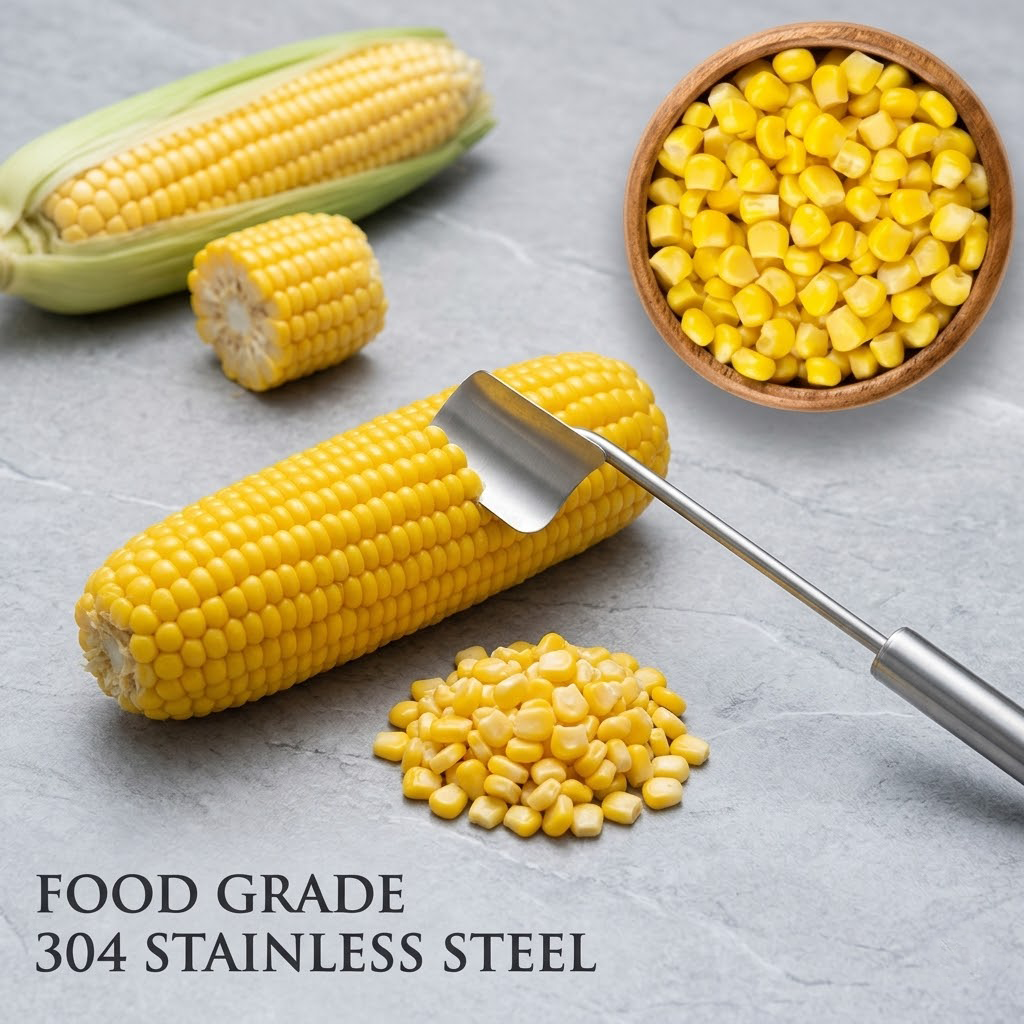 Navozilo® Stainless Steel Corn Peeler – Premium Kernel Stripping Tool