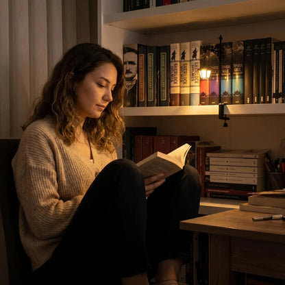 IVOSOMA® Mini Library Lantern Shelf Lamp for Cozy Reading Nook Decor