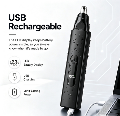 IVOSOMA® Professional LED Display Nose & Ear Trimmer, Painless Travel Gifts for Men Women.