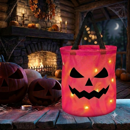 🎃2026 Halloween 50% OFF👻🌟Ivosoma® LED Light-Up Halloween Pumpkin Candy Tote Bag