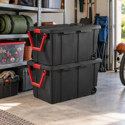 Gallon Stackable Rolling Storage Bins with Lids