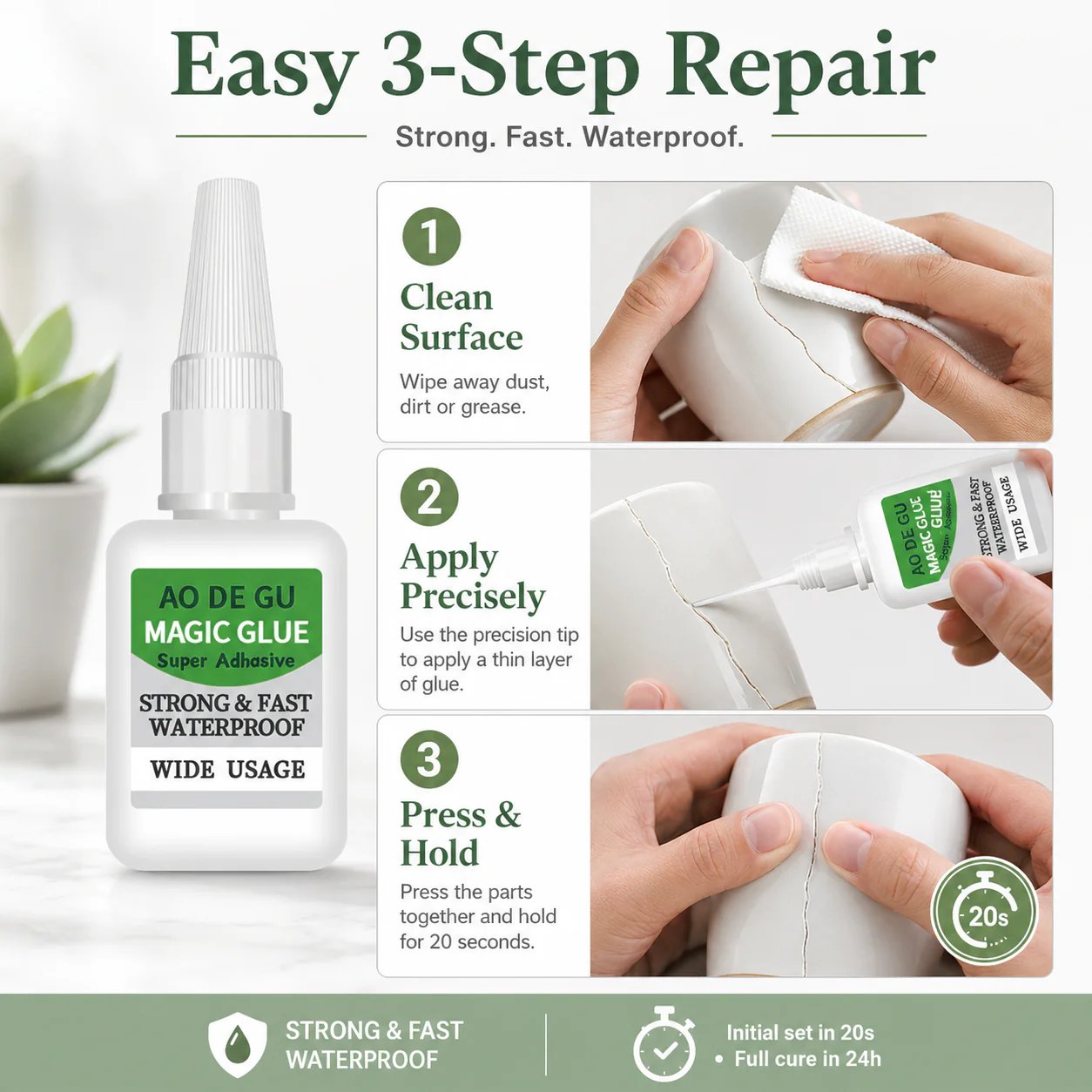 ⚡Ivosoma® Fast-Setting Super Glue Kit – 4 × 20mL Per Set