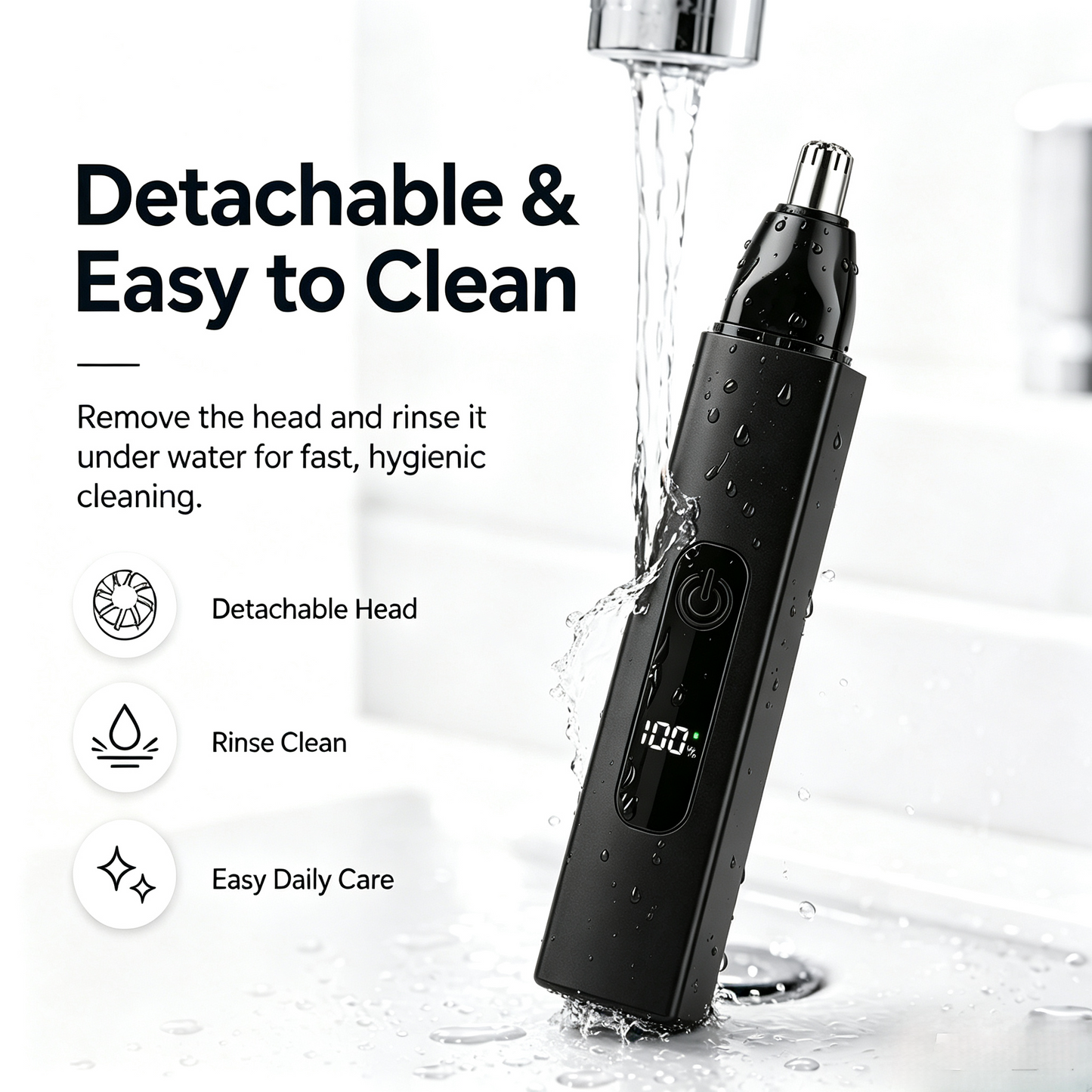 IVOSOMA® Professional LED Display Nose & Ear Trimmer, Painless Travel Gifts for Men Women.