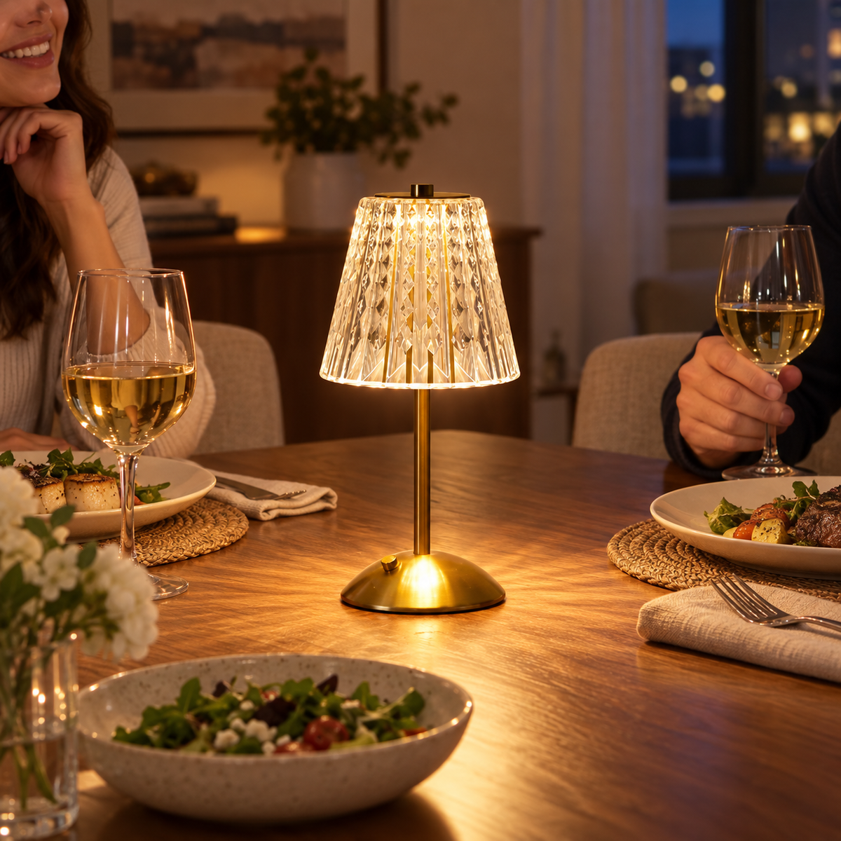 Nusogon Cordless Touch Crystal Table Lamp