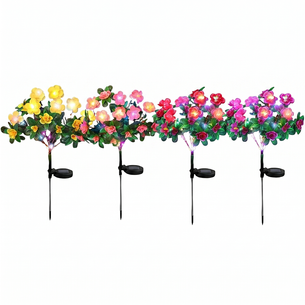 Solar Azalea Flower Lights🌺IP65 Waterproof🪦for Grave Garden Decor Memorial Cemetery Lights