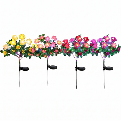 Solar Azalea Flower Lights🌺IP65 Waterproof🪦for Grave Garden Decor Memorial Cemetery Lights