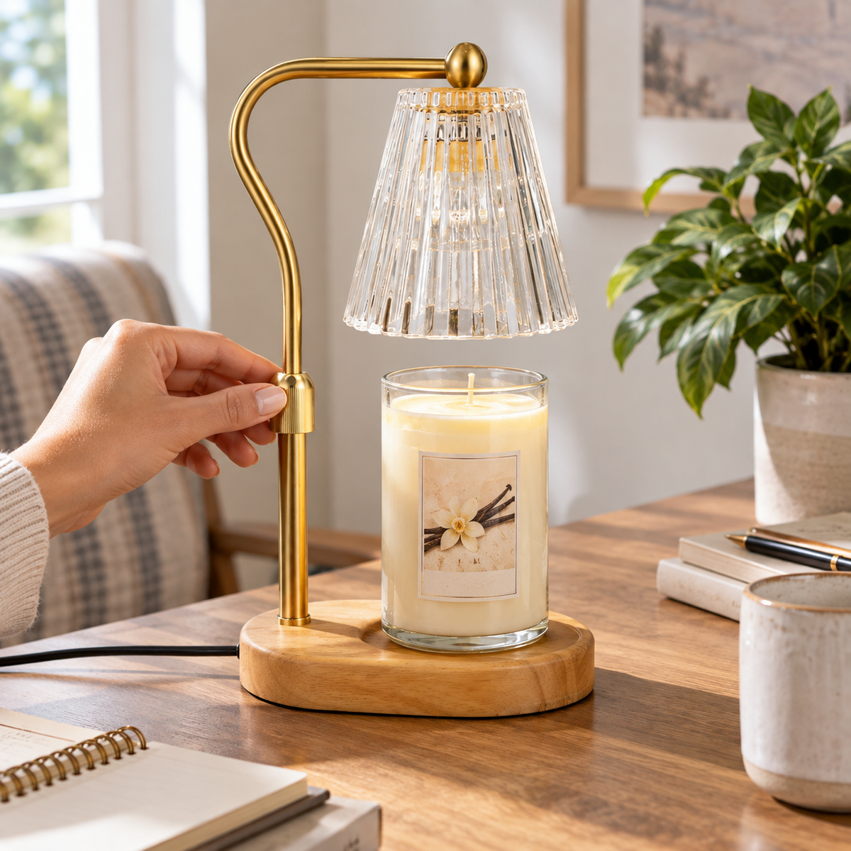 seenlast Candle Warmer Lamp with Timer, Dimmer & Adjustable Height