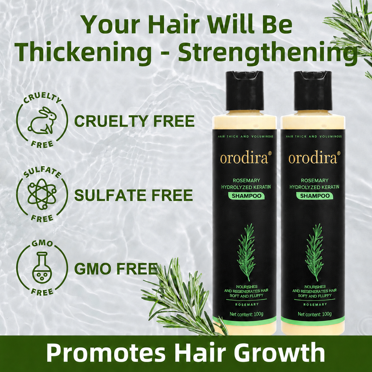 🔥💞LAST DAY 75% OFF ✨Rosemary Keratin Shampoo | Hair Growth & Anti-Dandruff Scalp Treatment