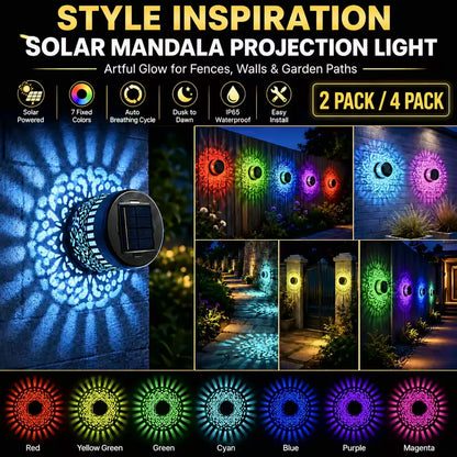 NAVOZILO®🏡☀️Seven-Color Changing Solar Mandala Projection Wall Light