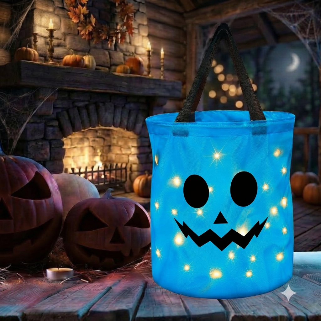 🎃2026 Halloween 50% OFF👻🌟Ivosoma® LED Light-Up Halloween Pumpkin Candy Tote Bag