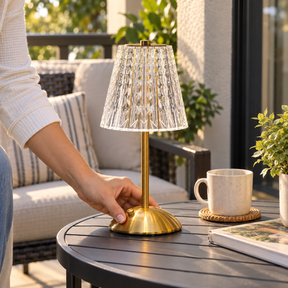 Nusogon Cordless Touch Crystal Table Lamp
