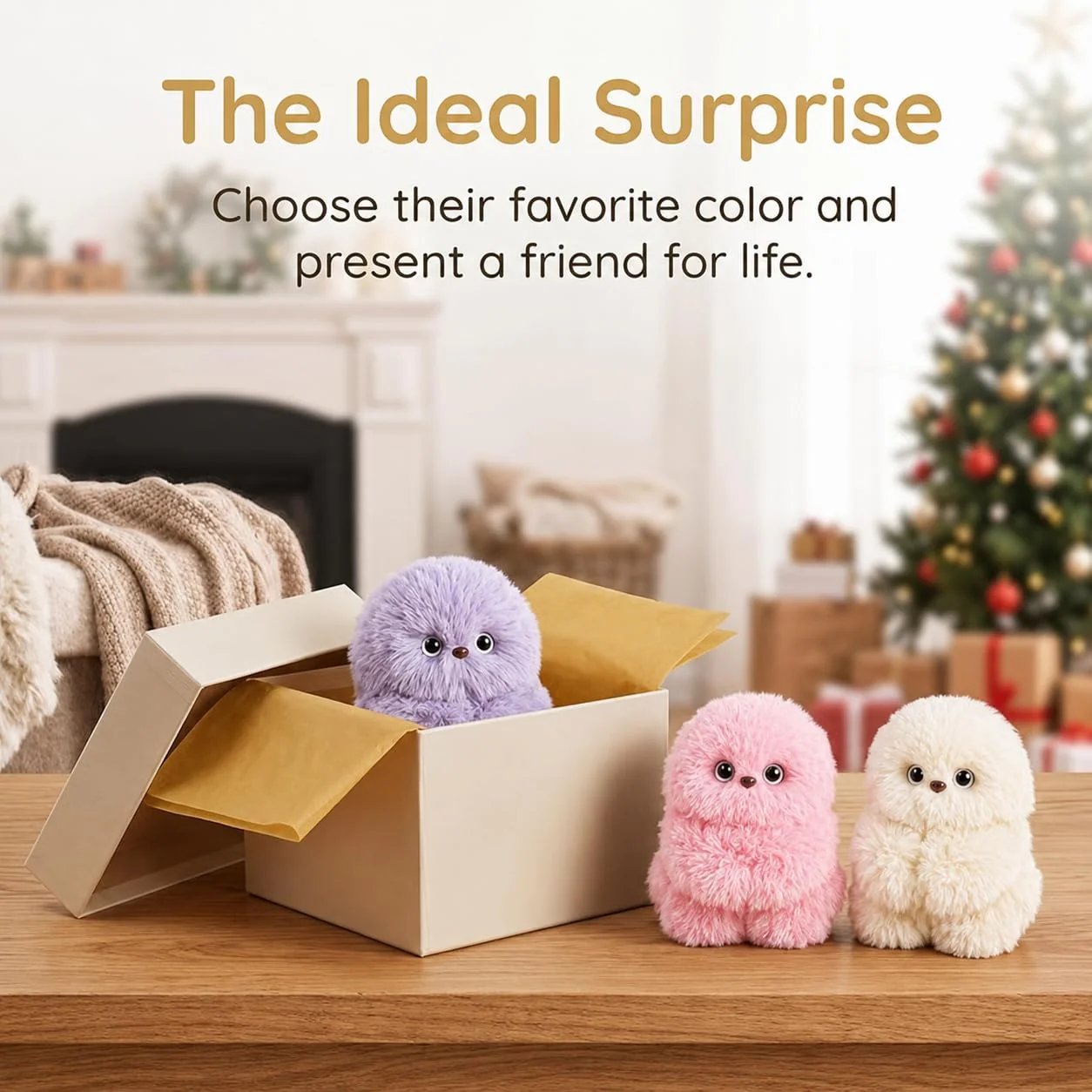 👀Ivosoma® Cute AI shy Emotional companionship robot doll bag charm plush toy👜-It can sing, turn its head, and learn to speak🤖