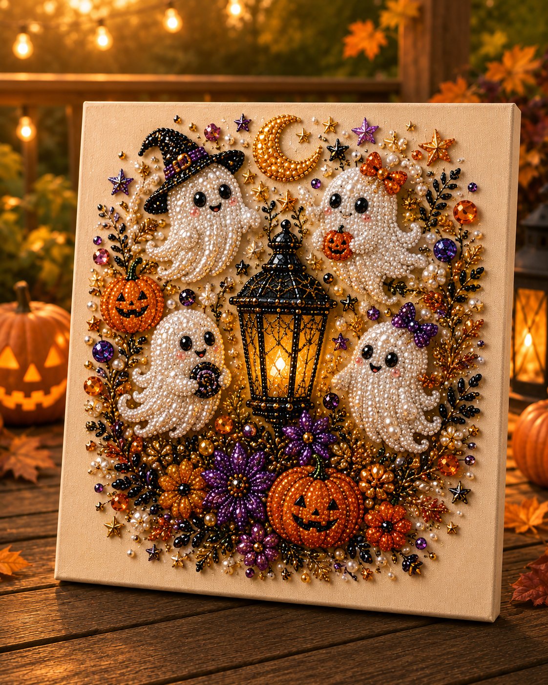 💥 Last Day 50% OFF – 👻✨IVOSOMA® Halloween Pearl Art DIY Kit – Turn Tiny Pearls into Spooky-Cute Magic