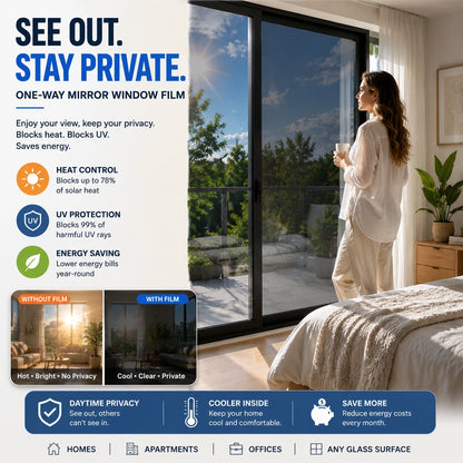 Ivosoma® One-Way Mirror Window Film – Heat Control & UV Protection upsell