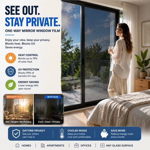 Ivosoma® One-Way Mirror Window Film – Heat Control & UV Protection upsell