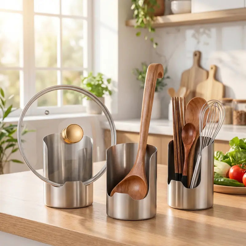 Ivosoma® 2 - Pcs Thickened Stainless Steel Utensil Organizer, Rust Resistant Easy to Clean