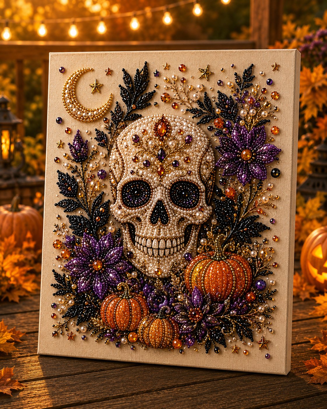 💥 Last Day 50% OFF – 👻✨IVOSOMA® Halloween Pearl Art DIY Kit – Turn Tiny Pearls into Spooky-Cute Magic