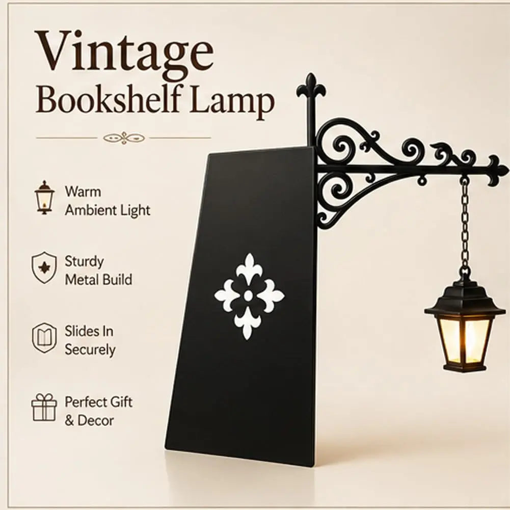 IVOSOMA® Mini Library Lantern Shelf Lamp for Cozy Reading Nook Decor