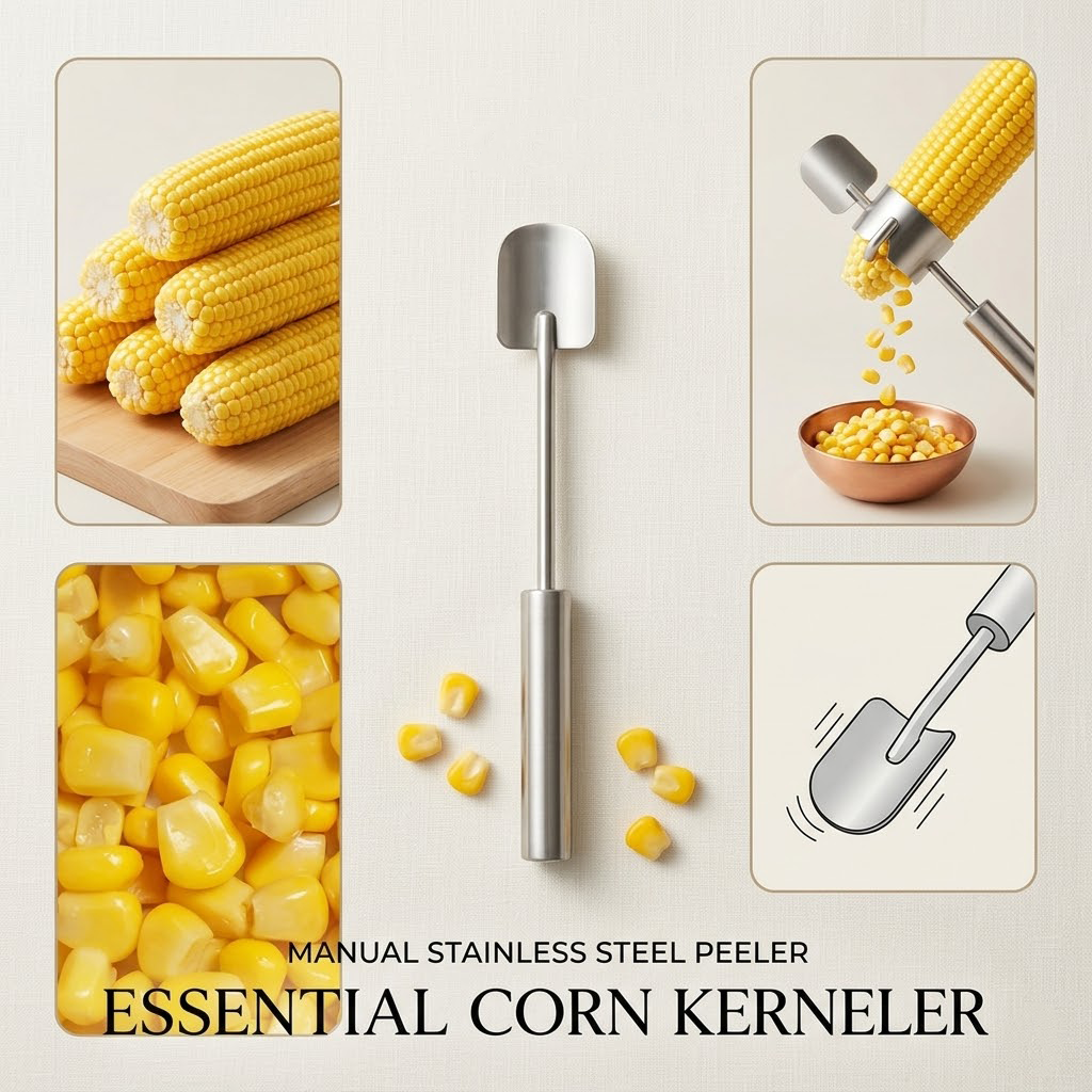 Navozilo® Stainless Steel Corn Peeler – Premium Kernel Stripping Tool