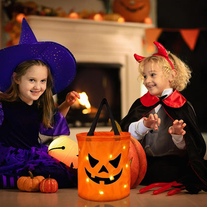 🎃2026 Halloween 50% OFF👻🌟Ivosoma® LED Light-Up Halloween Pumpkin Candy Tote Bag