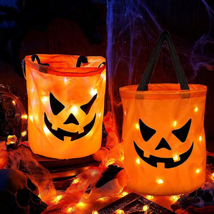 🎃2026 Halloween 50% OFF👻🌟Ivosoma® LED Light-Up Halloween Pumpkin Candy Tote Bag
