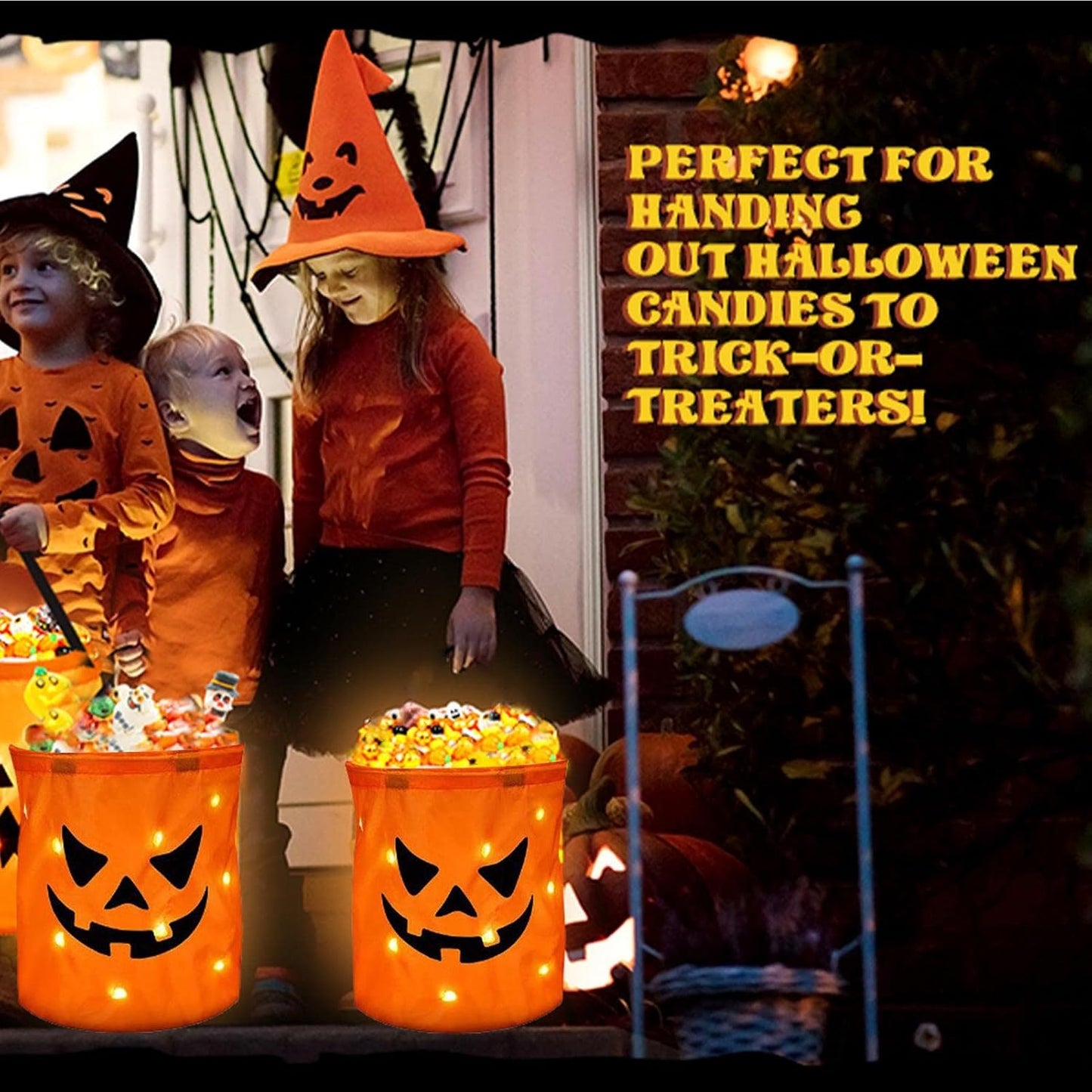 🎃2026 Halloween 50% OFF👻🌟Ivosoma® LED Light-Up Halloween Pumpkin Candy Tote Bag