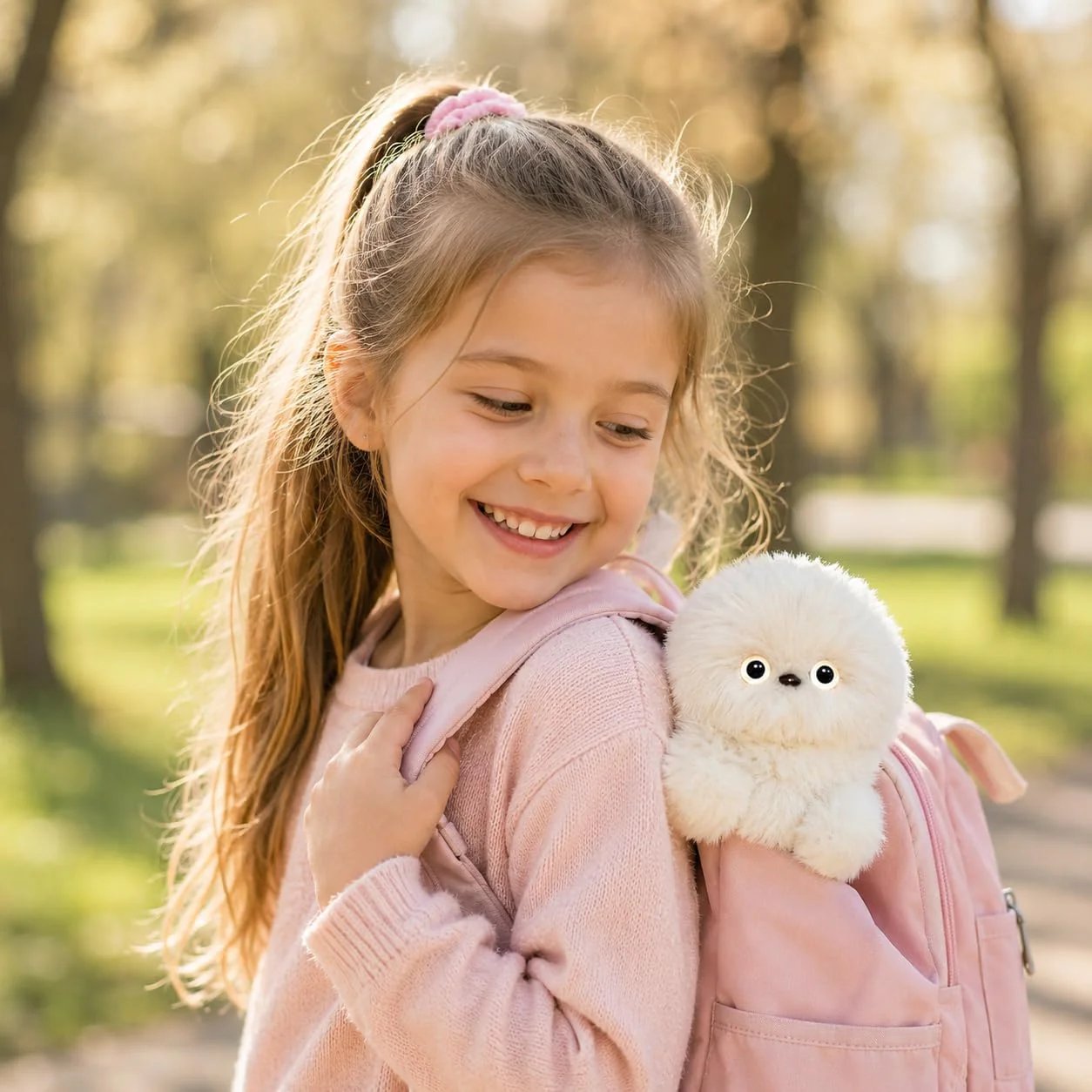 👀Ivosoma® Cute AI shy Emotional companionship robot doll bag charm plush toy👜-It can sing, turn its head, and learn to speak🤖