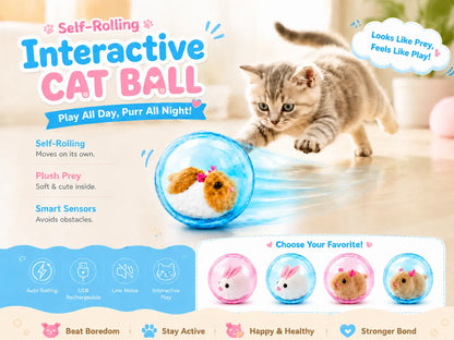 🔥LAST DAY 50% OFF ✨IVOSOMA® Self-Rolling Interactive Cat Ball
