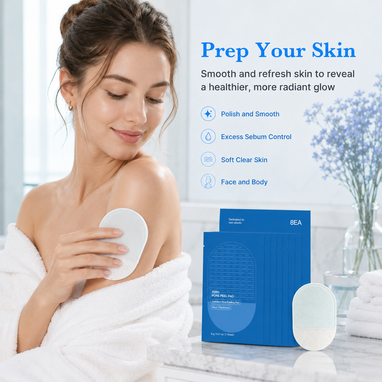 Ivosoma® Body Exfoliating Scrub Pads For Bumpy Flaky Skin 8 Pack